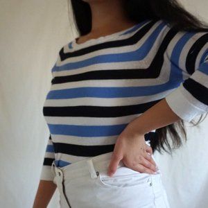 LOFT STRIPED CLASSY LONG SLEEVE BLOUSE 💌